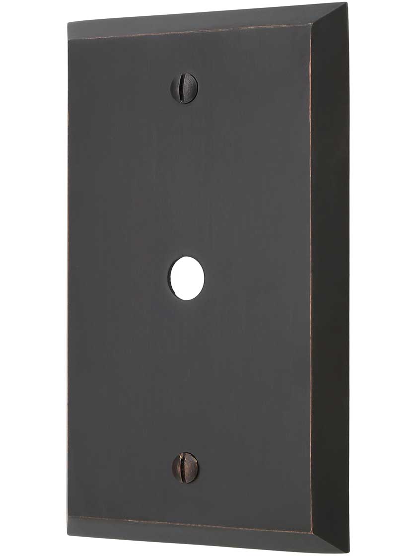 Traditional Single Gang Cable Outlet Cover Plate in Brass